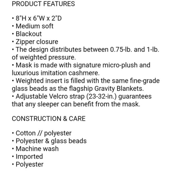 Gravity Weighted Sleep Mask - Picture 3 of 3